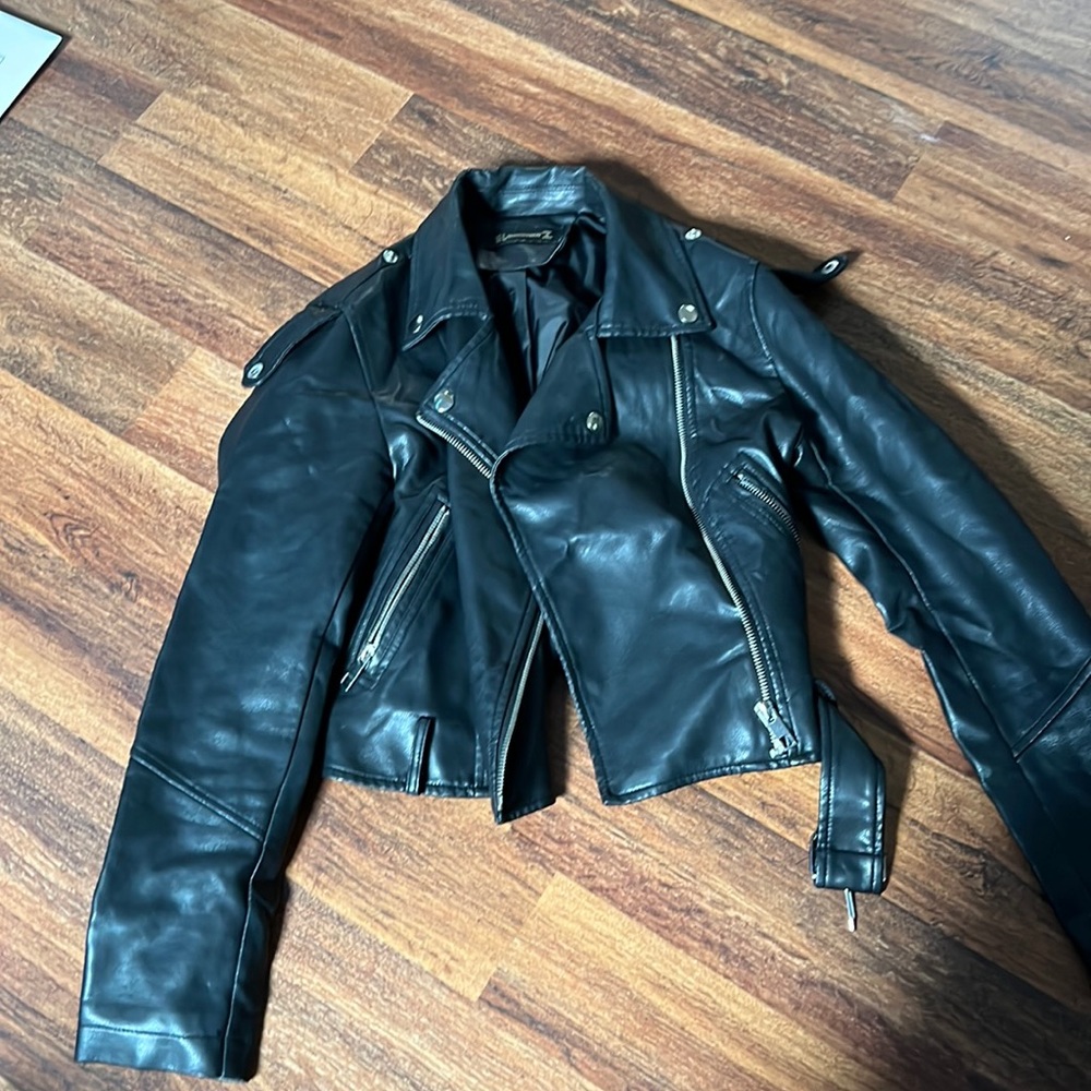 Black leather jacket